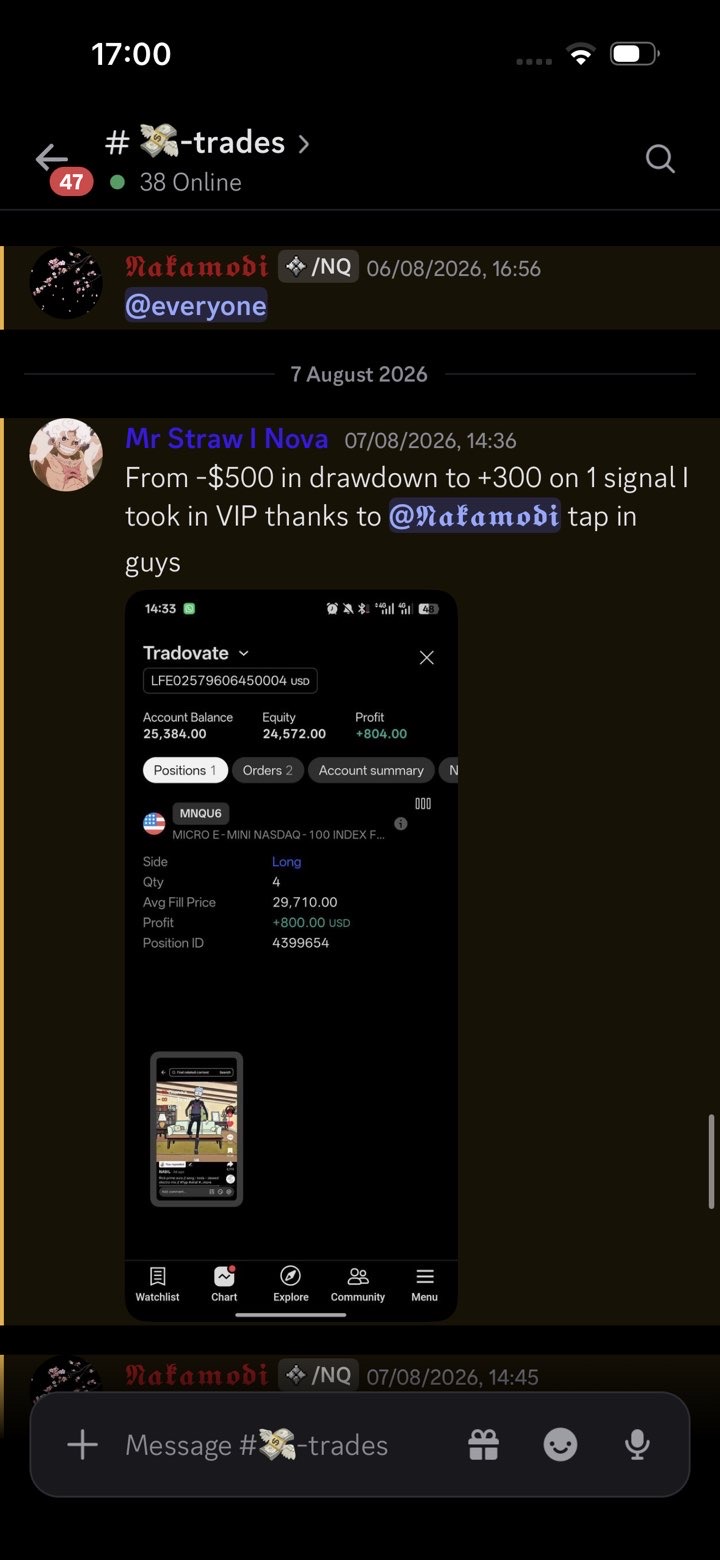 Member turned a -$500 drawdown into +$300 on one signal